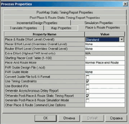  Place and Route Properties       